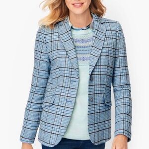 Talbots Blue Plaid Women's Shetland Blazer